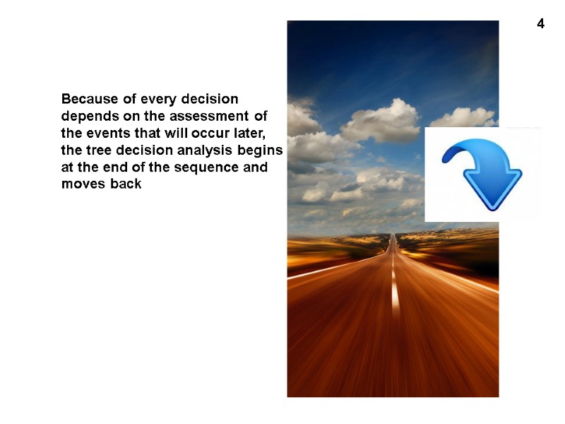4 Because of every decision depends on the assessment of the events that will